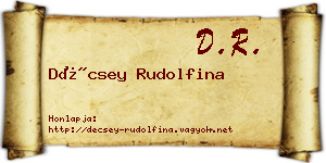 Décsey Rudolfina névjegykártya